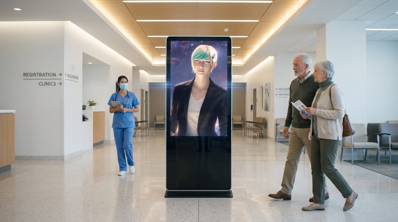 AVARA kiosk deployed in hospital lobby