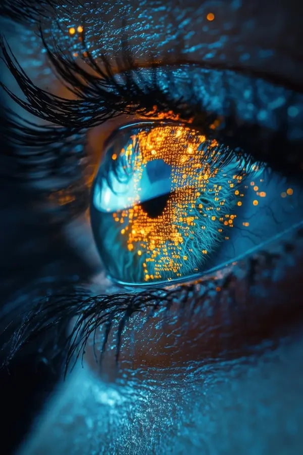 Close-up eye representing AVARA vision for intelligent public spaces